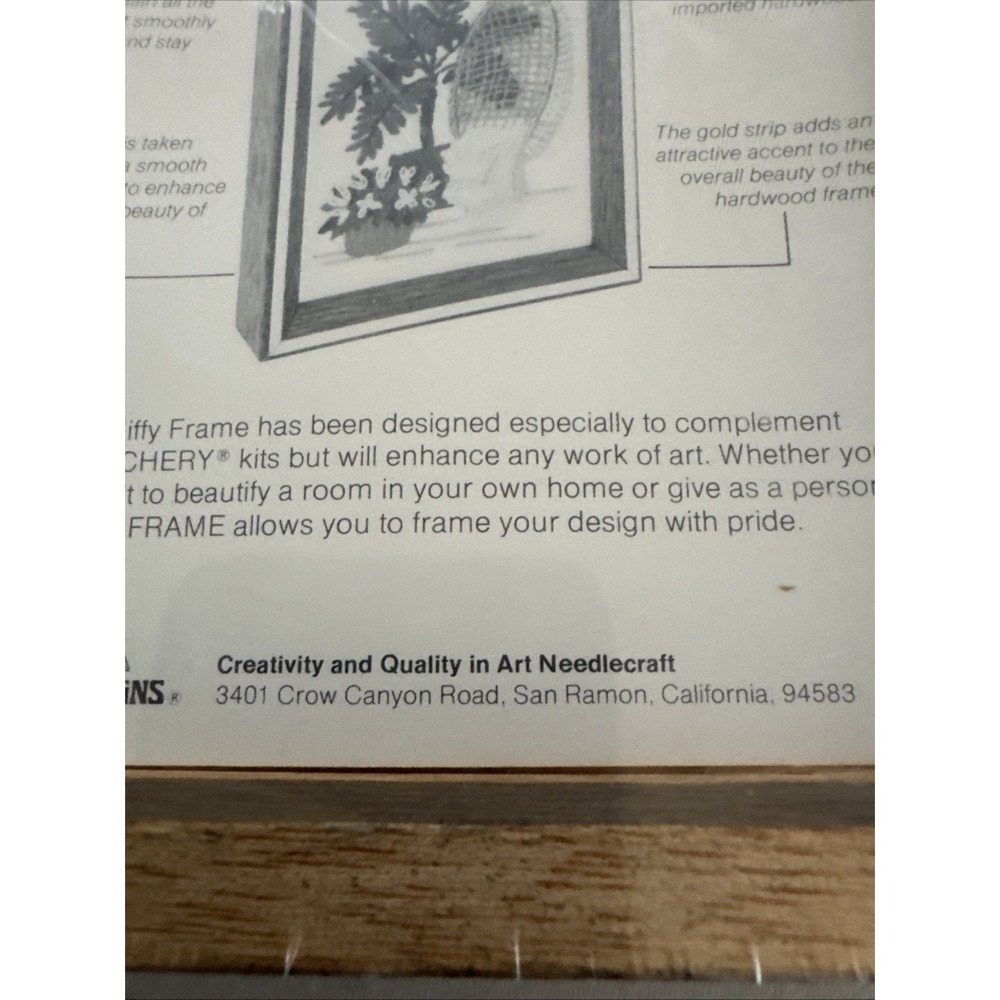 Vintage 1977 Sunset Designs Jiffy 5" x 7" Hardwood Frame Embroidery Crewel NEW - Picture 6 of 6